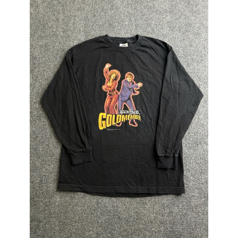 Men's 2002 Austin Powers Goldmember Hollywood Video Long Sleeve T-Shirt, Size L
